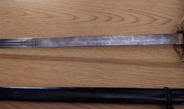 Presentation M-89 Infantry Degen w/Deluxe Hilt, Double-Etched Blade & Documentation - no maker  (25795) - Image 6