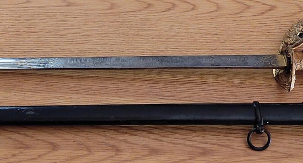 Presentation M-89 Infantry Degen w/Deluxe Hilt, Double-Etched Blade & Documentation - no maker  (25795) - Image 8