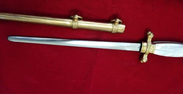 Cased Presentation Italian Naval Cadet Gold Plated Dagger (32514) - Image 9