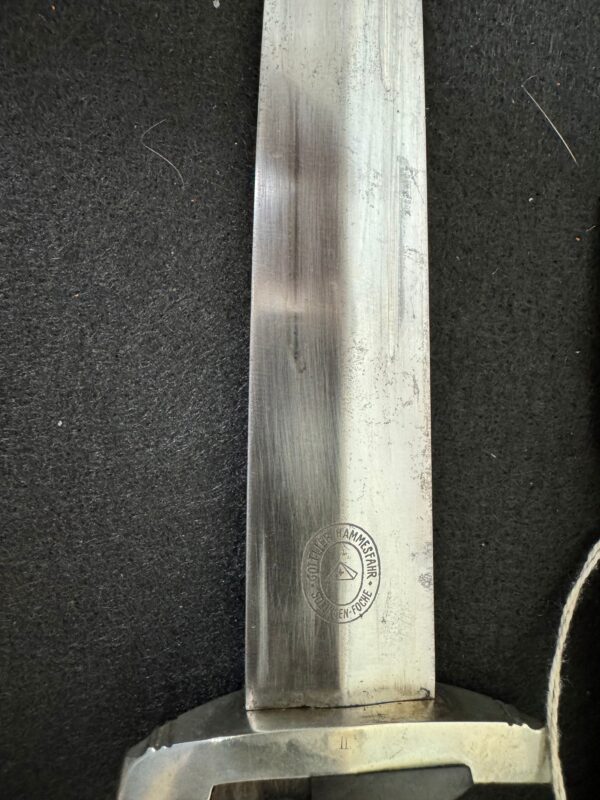 Early SS Dagger with leather hanger by Gottlieb Hammesfahr (32175) - Image 5