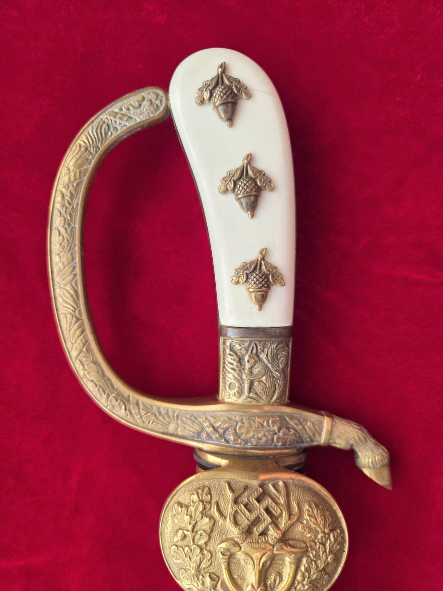 Sr Forestry Cutlass Hirschfanger with Etched Damast Blade by Carl Eickhorn (33056) - Image 8