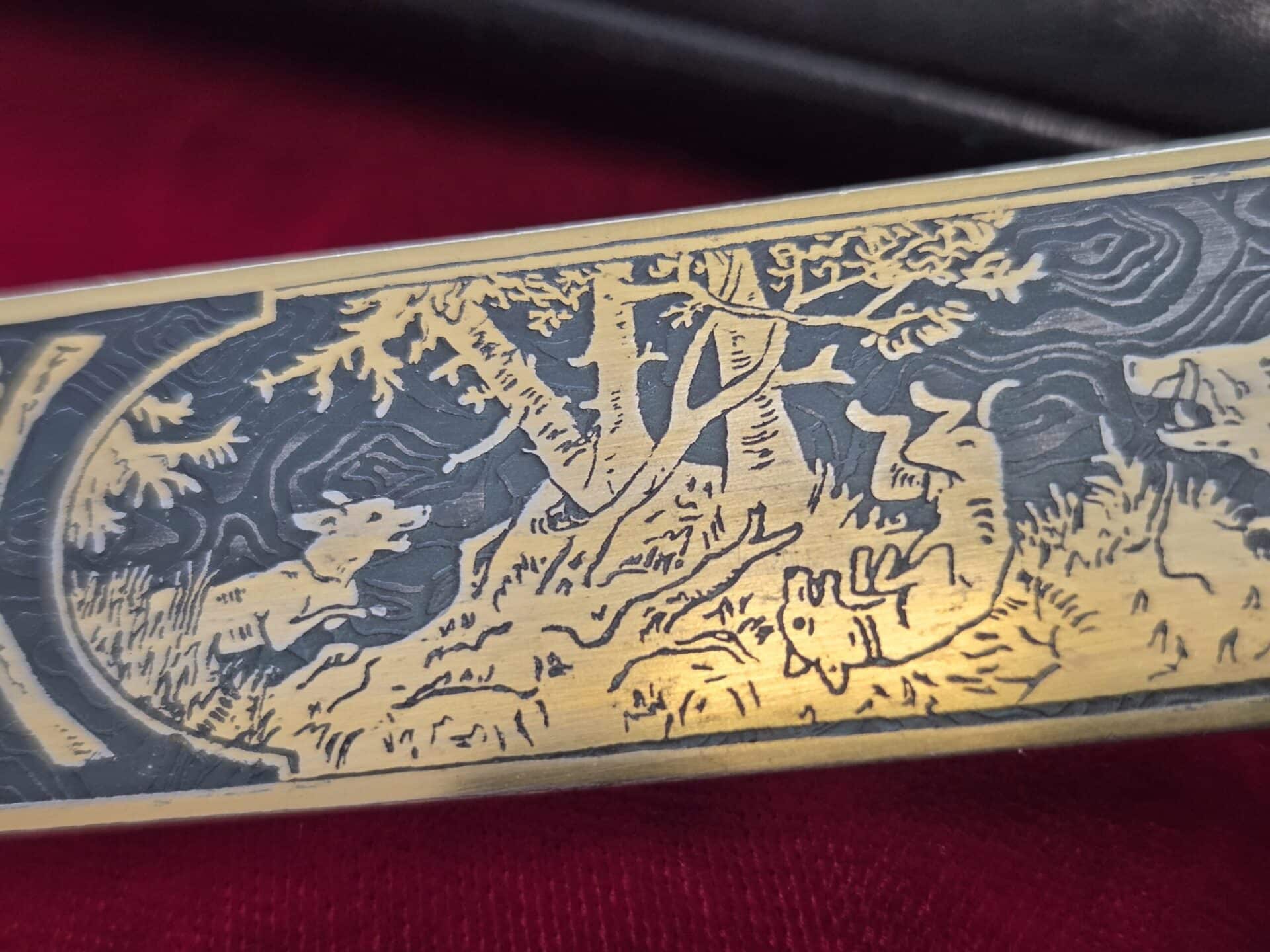 Sr Forestry Cutlass Hirschfanger with Etched Damast Blade by Carl Eickhorn (33056) - Image 15