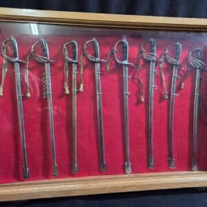 8 Miniature U.S. Officer’s Swords in Display Case (31872)