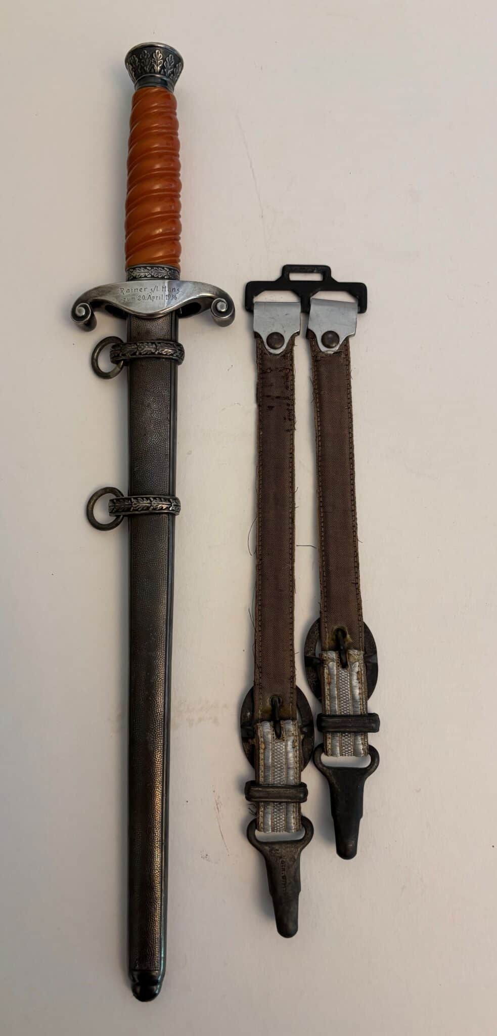 Personalized Army Dagger by Carl Eickhorn with Hangers - Image 2