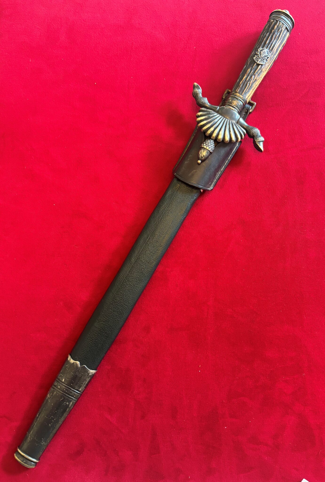 WWII Nazi Party Hirschfanger Hunting Dagger by E. F. Horster w/Frog (108)
