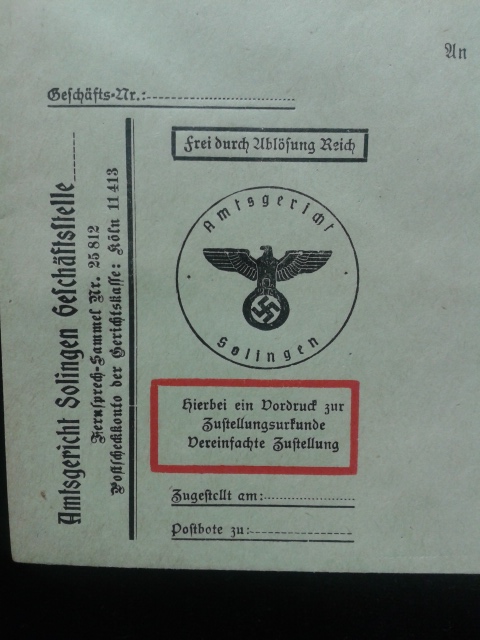 Mailing Envelope from Solingen Court System (#17175)