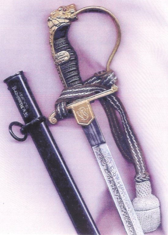 Generalfeldmarschall Werner von Blomberg Personalized Third Reich Lion Head Sword (#24659)