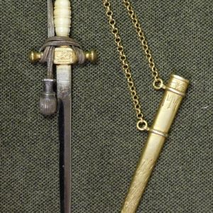 Miniature Imperial Naval Dagger w/Ivory Grip & Chain Hanger (#25829)