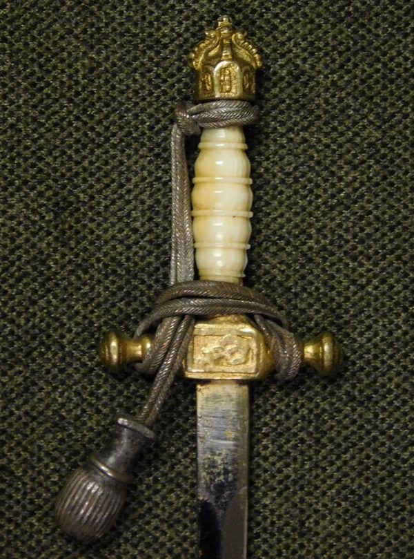Miniature Imperial Naval Dagger w/Ivory Grip & Chain Hanger (#25829)
