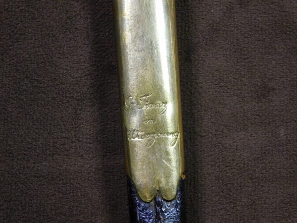 Royal Bavarian Civil Official’s Court Degen w/Blued/Gilded Etched Blade w/Retailer Marked Scabbard (#27030)