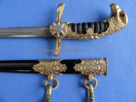 Royal Bulgarian Officer's Air Force Dagger w/Damascus Blade and Hangers (#27522)