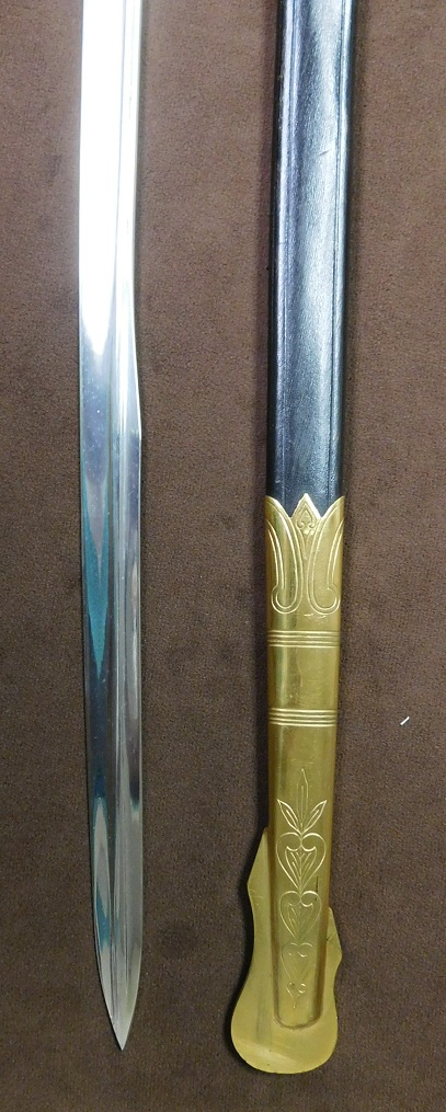 Imperial Navy Sword w/Deluxe “Grosser” Hilt and Double-Etched Blade (#28117)