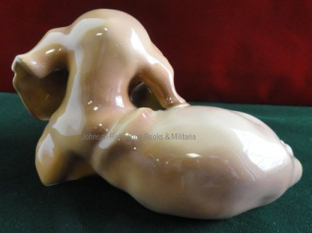 Colored Allach Porcelain Reclining Dachshund Puppy (#28416)