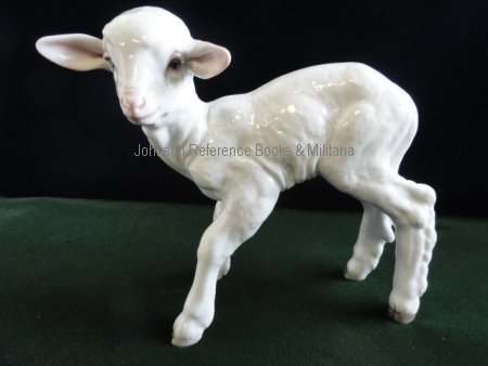 White Allach Porcelain Standing Lamb (#28417)