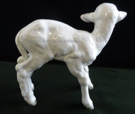 White Allach Porcelain Standing Lamb (#28417)