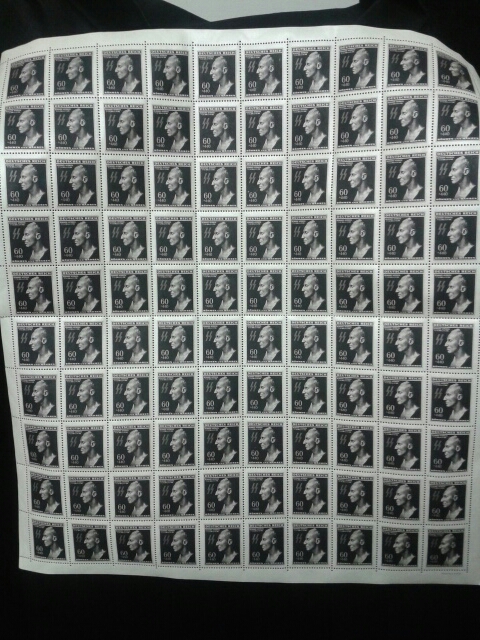 Reinhard Heydrich Death Mask SS Commemorative Deutsches Reich Stamp Sheet of 100 (#29178)