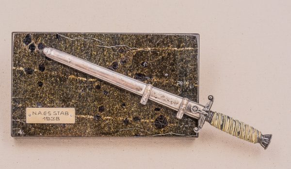 Miniature Commemorative Army Dagger on Marble Base (#29339)