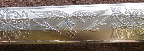 2nd Model Luftwaffe Dagger w/Ivory Grip, Double-Etched Blade, Portepee & Deluxe Hangers (#29932)