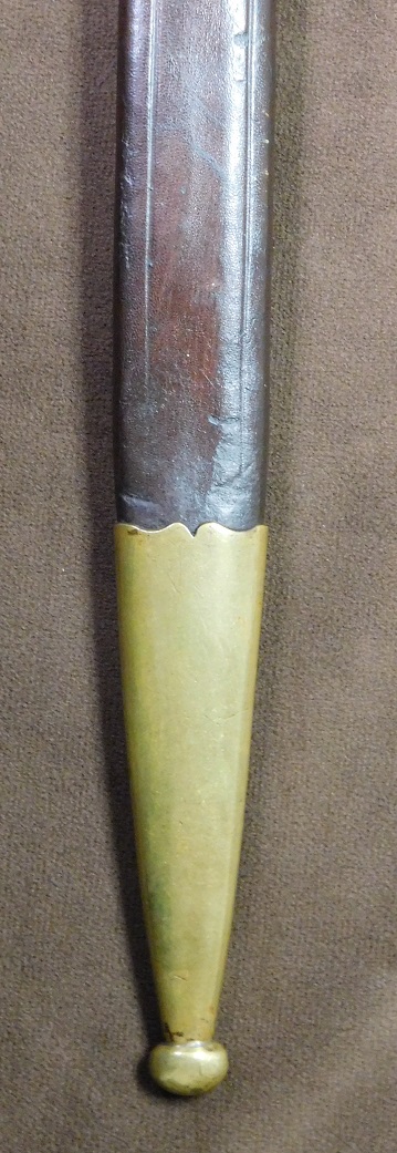 ULTRA-RARE Long Gilt Weimar Rural Police Clamshell Bayonet w/Double-TM, Frog & Bayonet Knot (#29627)