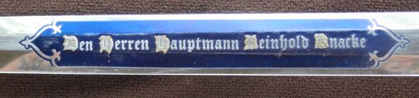 Double Engraved Blue & Gold Panel Presentation 1st Model Luftwaffe Dagger (#29778)