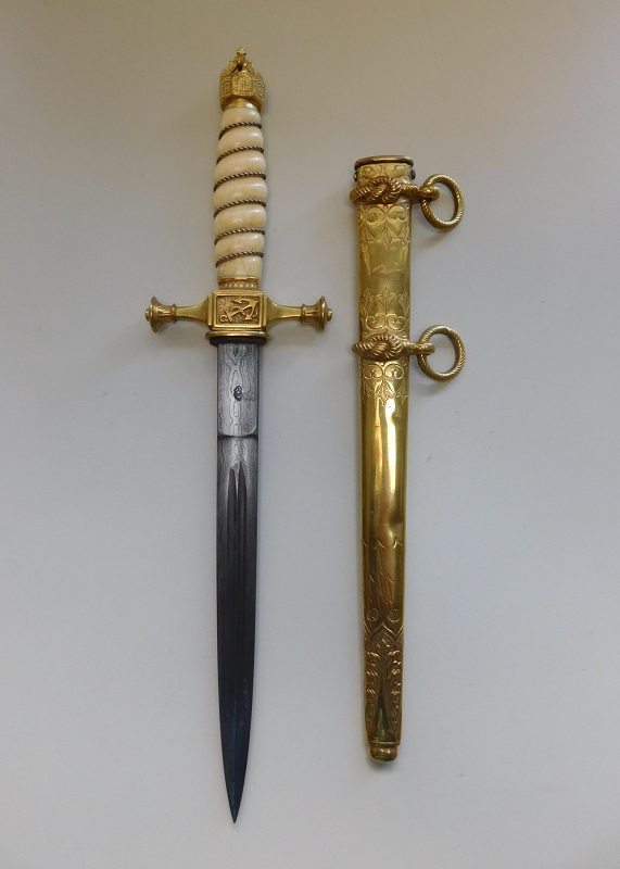 Imperial M-1901 Damascus Naval Dagger (#30505)