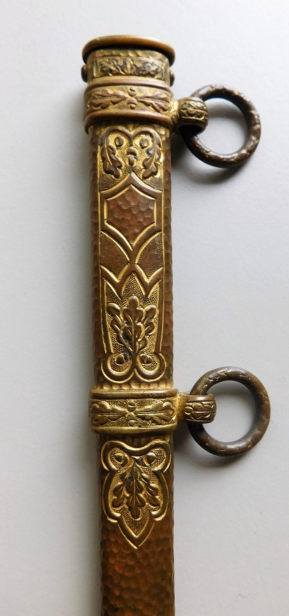 Transitional Damascus Navy Dagger with Genuine Bone Grip (#30695)
