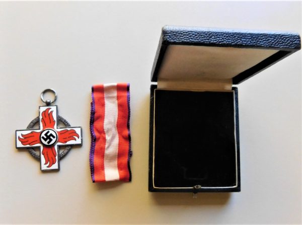 Third Reich Fire Brigade Service Cross with Case (#30784)