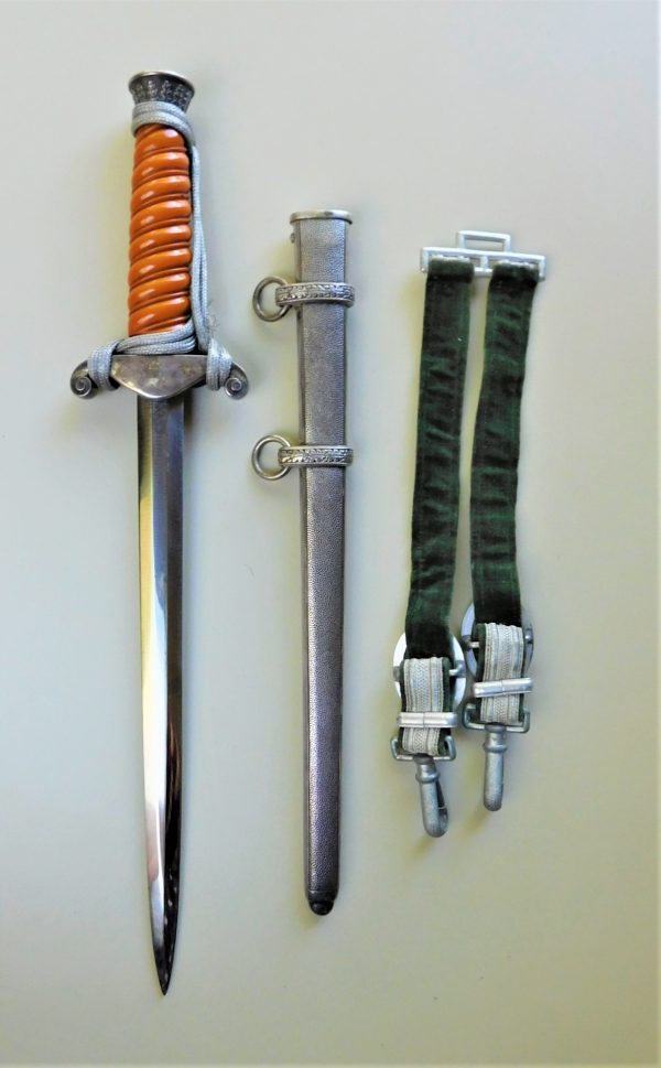 Uncleaned Army Officer Dagger w/Portepee & Standard Hangers (#30959)