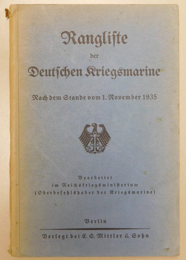 1935 Rangliste der Deutschen Kriegsmarine (#9941)
