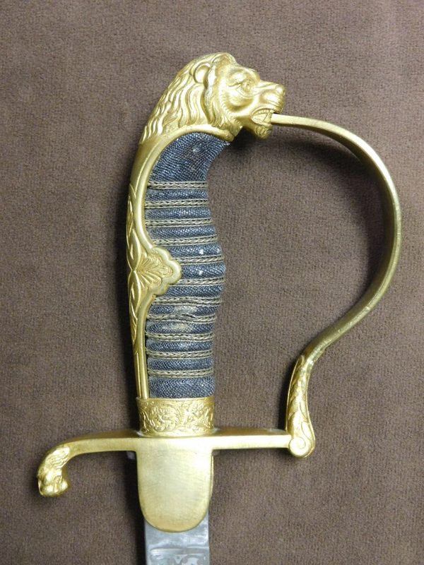 Imperial Lion Head Sword w/ Etched Blade & IIIR Eagle (#27383)