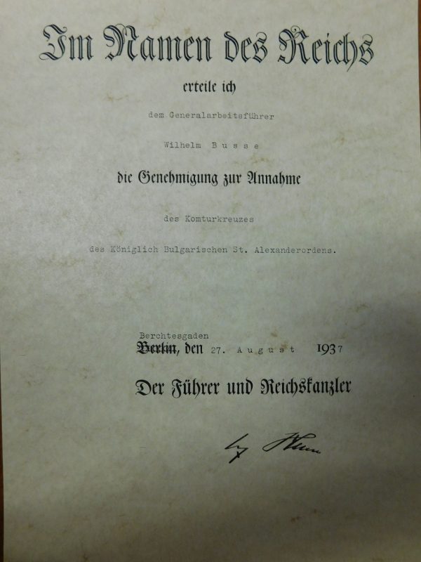Presentation RAD Officer Hewer Belonging to Konteradmiral and Obergeneralarbeitsführer Wilhelm Busse (#28665)
