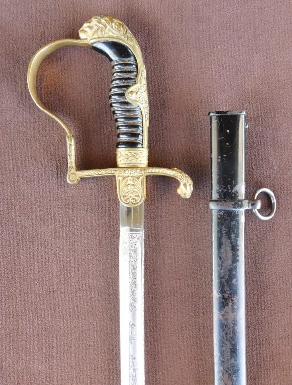 Third Reich Triple-Etched "Chinless" Lionhead Sword by Paul Weyersburg (#30124)