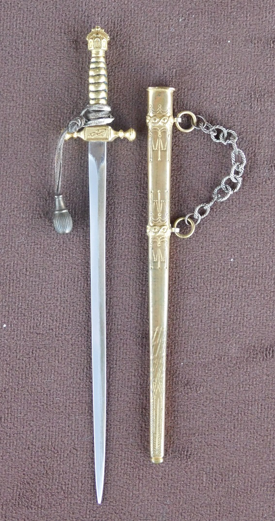 Miniature Imperial M-1890 Navy Dagger w/Portepee & Chain Hanger (#30212)