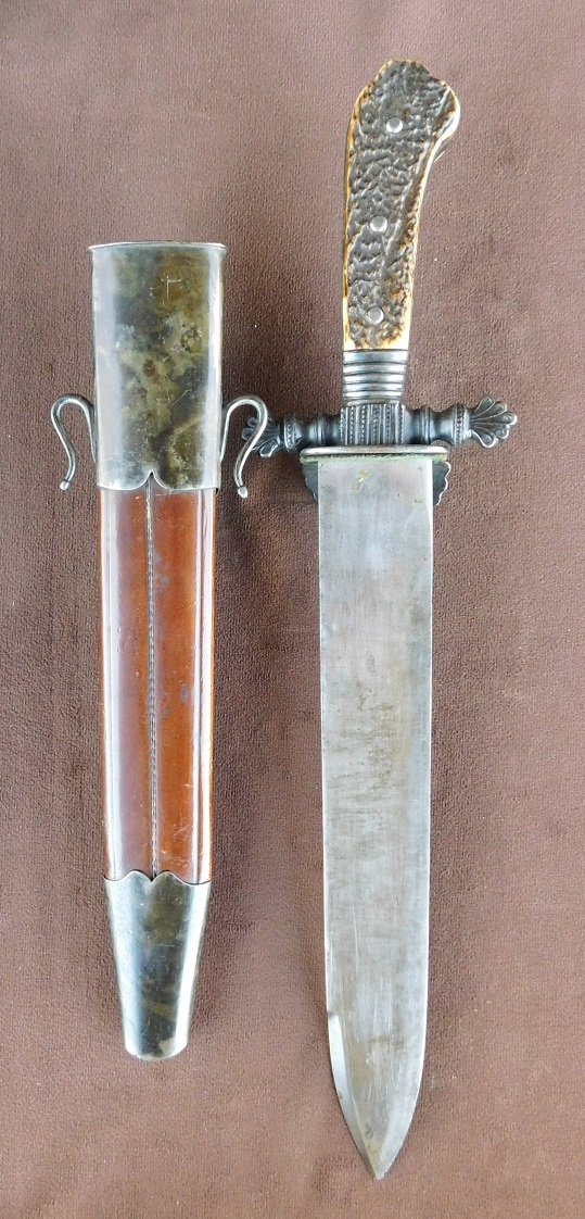 Early Imperial Hunting Hirschfänger w/Skinning Knife & Belt (#30210)